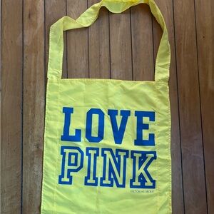 Victoria's Secret Love Pink Yellow Tote bag